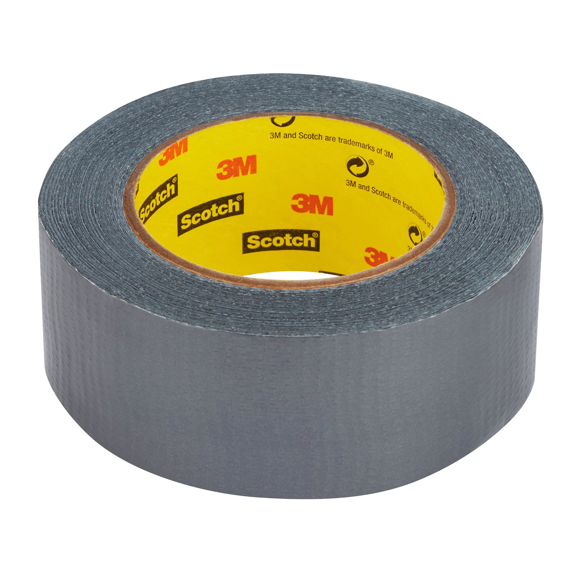 Abgebildet ist eine Rolle Scotch® Extremium™ All Weather Hochleistungs-Klebeband (27 m x 48 mm) von 3M Deutschland GmbH, grau mit gelbem Innenkern, auf weißem Hintergrund. Packung: 1 Rolle.