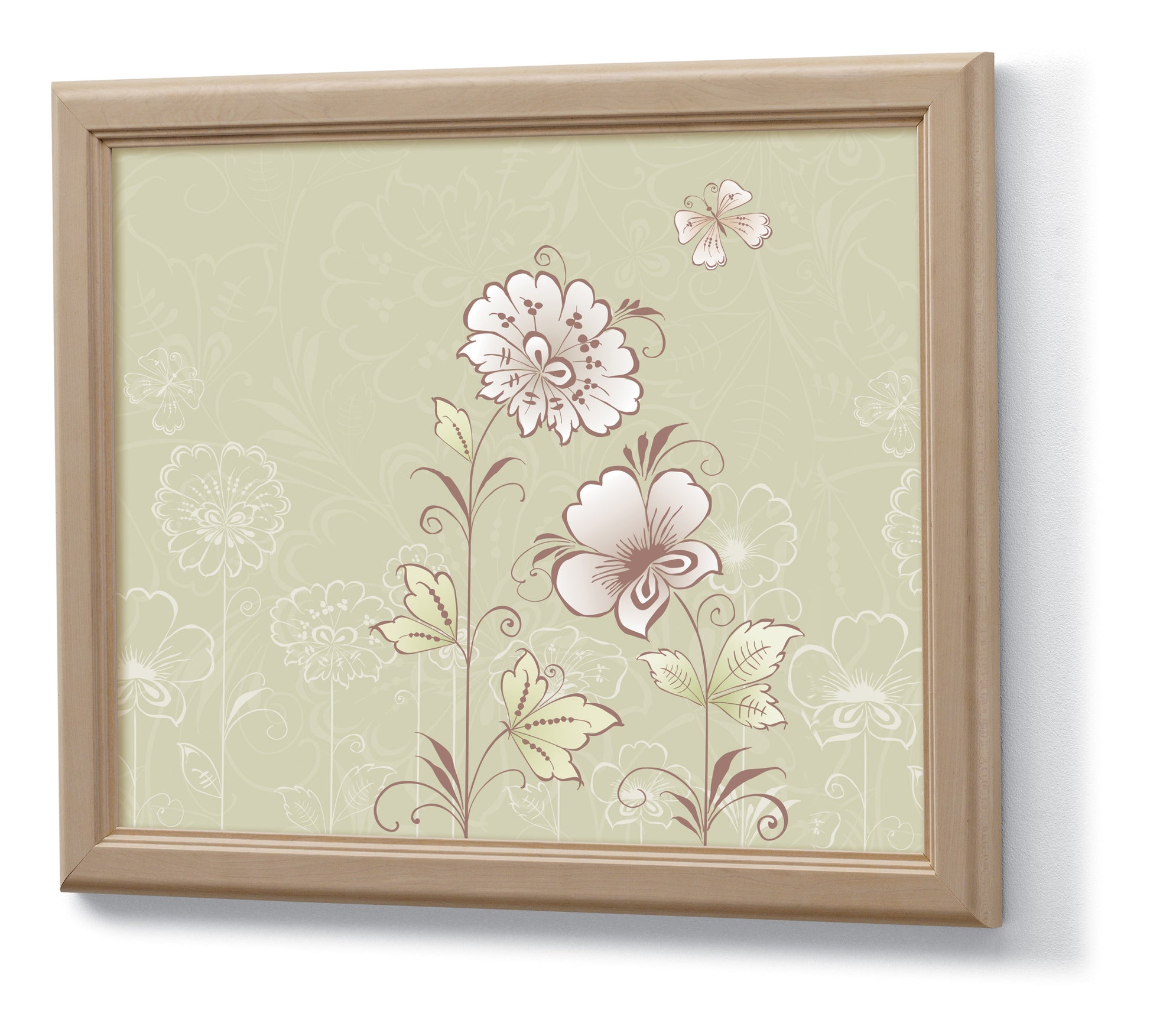 Mit den 3M Deutschland GmbH Mittelgroße und große Command™ Bilder-Montage Strips, Vorteilspack, 17209 (1 Stück) können Sie Ihre gerahmten floralen Kunstwerke sicher befestigen - ideal für helle Holzrahmen und florale Designs mit naturinspirierten Mustern.