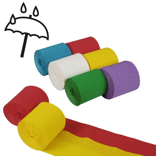 PAPSTAR 6 Rollen Krepp-Bänder 10mx5cm, farbig sortiert und wasserfest – ideal für kreative, vielseitige Projekte. Marke: PAPSTAR GmbH.
