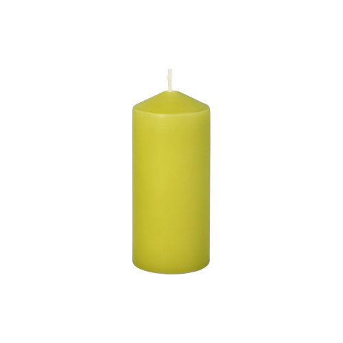 Die Starpak 10 Stumpenkerzen (Ø 40 mm, 90 mm) von Starpak stehen mit flachem Boden und spitzem Ende vor weißem Hintergrund – perfekt für romantische Momente dank ihrer langen Brenndauer.