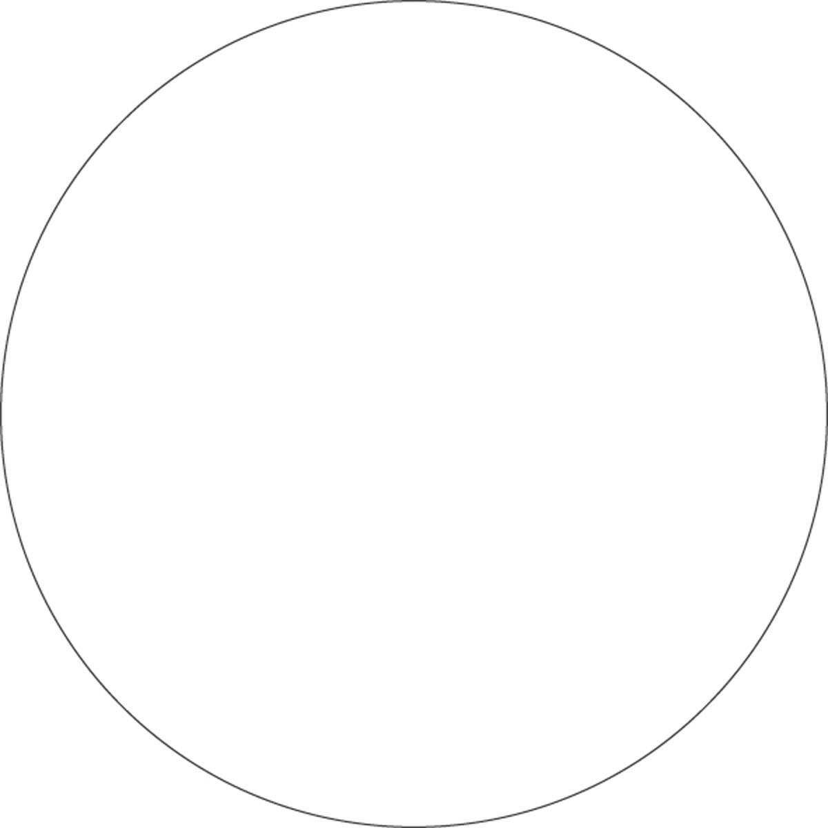 Ein einfacher, dünner schwarzer Umriss eines perfekten Kreises, wie der Dunilin-Untersetzer Ø 9 cm weiß von Duni GmbH (Packung 500 Stück), ist auf einem weißen Hintergrund ohne weitere Markierungen oder Merkmale zentriert.