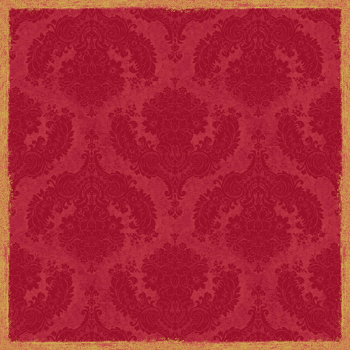 Die Dunicel-Mitteldecken 84 x 84 cm Royal Bordeaux der Duni GmbH zeichnen sich durch ein kunstvolles, florales Damastmuster im Vintage-Look mit Goldrand aus - ideal für eine elegante Tischdekoration. Packung mit 20 Stück.