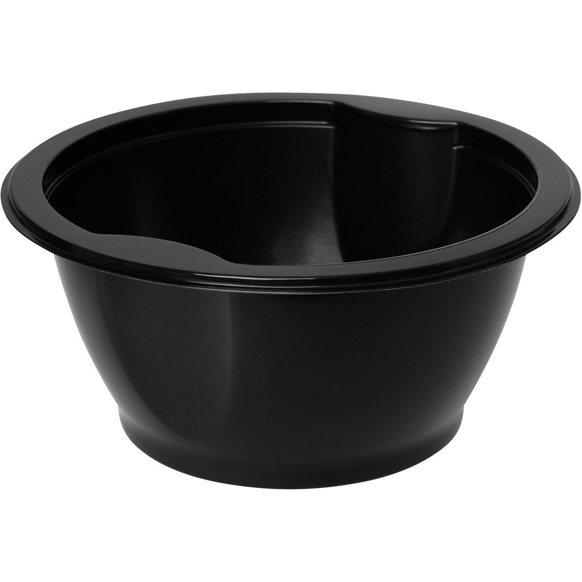 Die Multi-Schale Schwarz PP+MIN 153x153 der Duni GmbH ist eine schlichte, runde Rührschüssel aus schwarzem PP+MIN-Kunststoff mit breitem Rand und kleiner Einkerbung - perfekt für jeden Küchenbedarf.