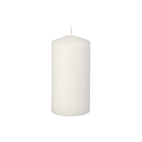 Eine Starpak 8 Stumpenkerzen Stumpenkerze (Ø 50 mm · 100 mm) von Starpak, hergestellt aus hochwertigem Wachs mit einem einzigen zentrierten Docht, steht aufrecht vor einem weißen Hintergrund – ideal, um eine gemütliche Atmosphäre zu schaffen.