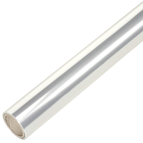 Eine Rolle unbedruckte Starpak Transparentfolie von Starpak mit Kartonkern, perfekt zum Verpacken, präsentiert vor einem weißen Hintergrund.