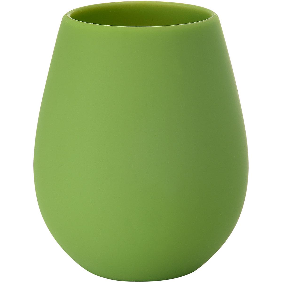 Der Kerzenhalter Tropical 103 x 85 mm aus Silikon in Blattgrün von Duni GmbH vereint tropisches Flair und modernes Design, präsentiert auf einem weißen Hintergrund.