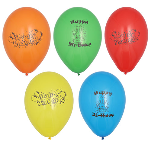 Die PAPSTAR 10 Luftballons Ø 22 cm, farbig sortiert mit „Happy Birthday“-Aufdruck und teils Geburtstagstorte-Motiv, sind ideal für jede Geburtstagsfeier. Enthalten: 10 bunte Ballons im Beutel. Marke: PAPSTAR GmbH.