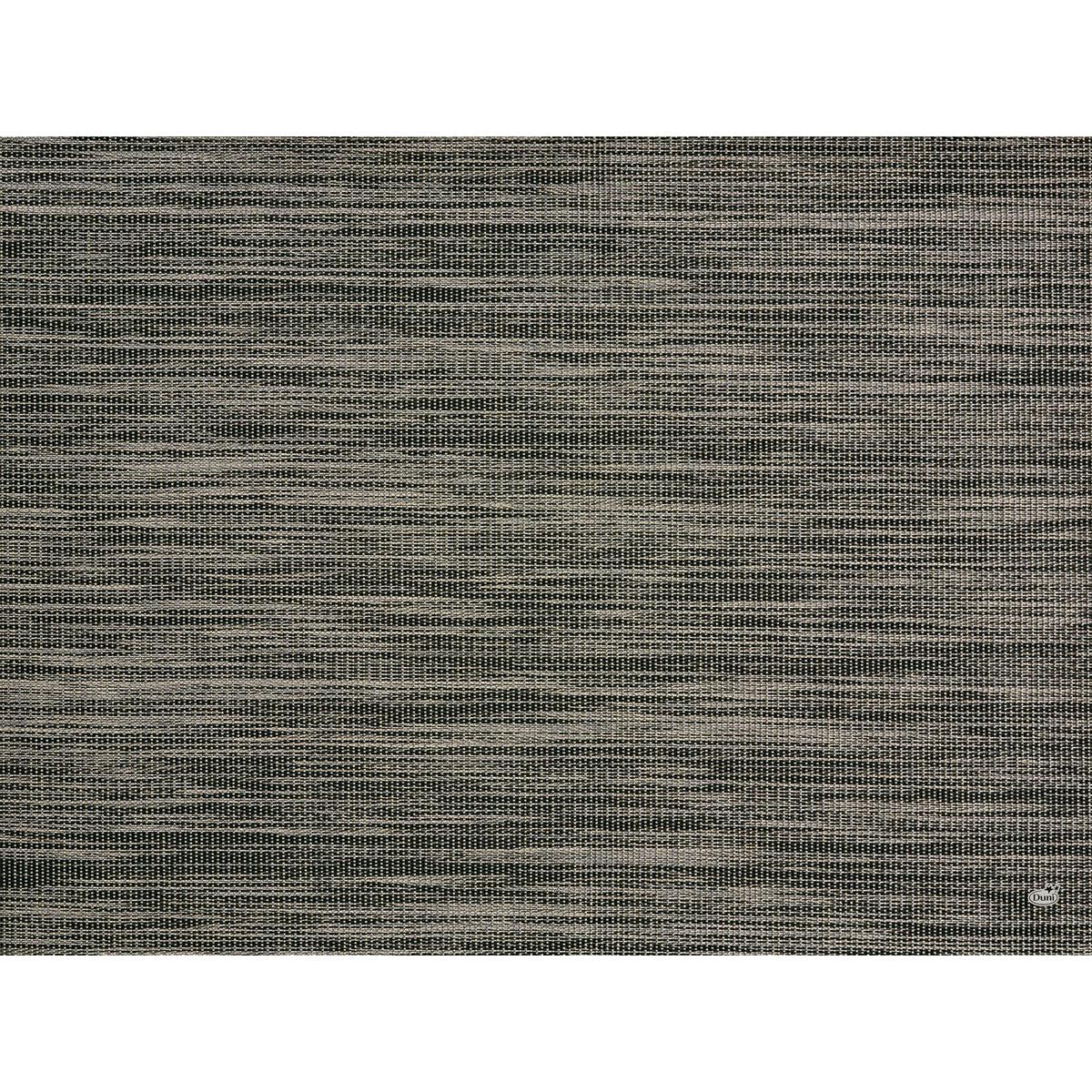 Eine Nahaufnahme des Duni GmbH Papier-Tischsets 30 x 40 cm in Charcoal Grey zeigt ein gewebtes, strukturiertes Muster mit horizontalen beigen Streifen, die einen subtilen 3D-Effekt erzeugen. Die Packung enthält 250 Stück.