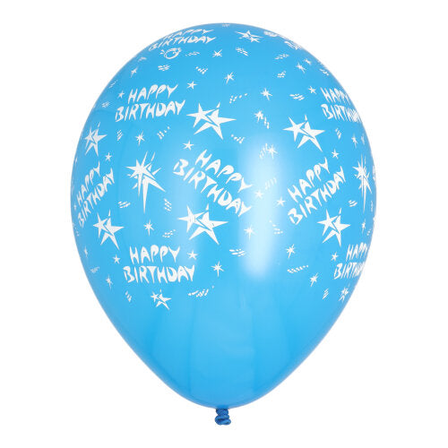 Ein PAPSTAR 10 Luftballons Ø 29 cm farbig sortiert mit „Happy Birthday“ Aufdruck von PAPSTAR GmbH, im 10er-Beutel, sind perfekte Deko für Geburtstagsfeiern.