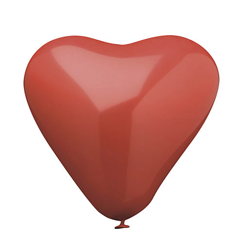 Ein großer, roter Luftballon in Herzform (Ø 30 cm) aus dem 10er-Set „Luftballons Herz“ der PAPSTAR GmbH – ideal für romantische Anlässe, Lieferung im 10er-Beutel.
