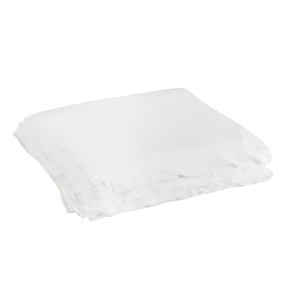 Ein ordentlich gestapeltes Set Kimtech® Polyester Flachwischtücher (Weiß, Groß, 8 Packungen x 50 Blatt | Karton) von Kimberly-Clark GmbH liegt vor einem weißen Hintergrund und unterstreicht ihre makellose und professionelle Qualität.