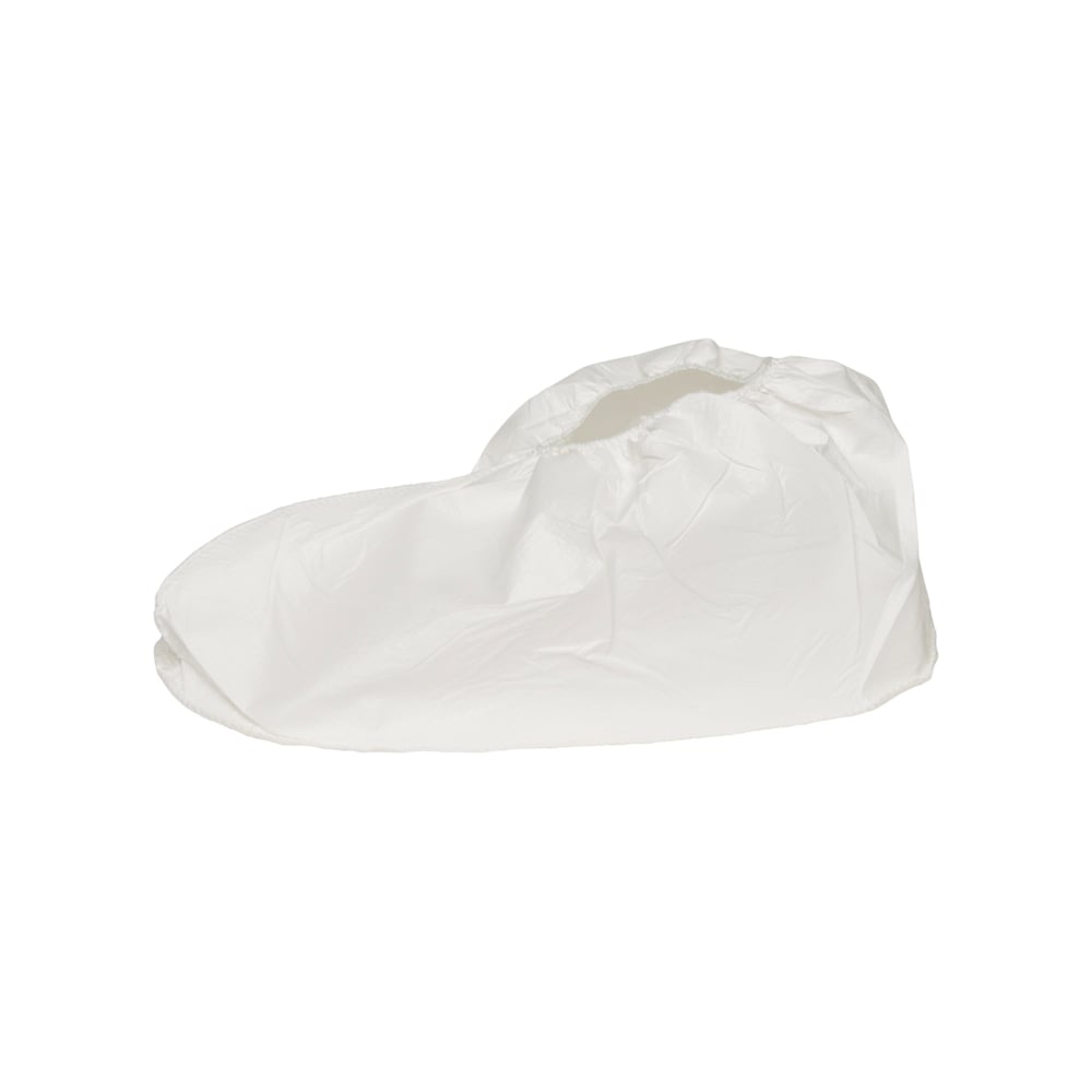 Der KleenGuard® A40 Leichter Überziehschuh mit Sohle von Kimberly-Clark GmbH schützt zuverlässig vor Schmutz und Staub. Einwegprodukt in Weiß, elastisch am Einstieg, ideal vor neutralem Hintergrund präsentiert. Karton à 200 Stück.