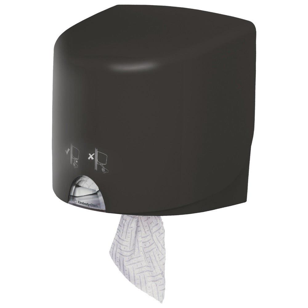 Der Aquarius™ Wischtuch-Spender - Roll Control in grau von Kimberly-Clark GmbH ist ein wandmontierter Spender mit leicht verständlichen Symbolen und einem praktischen Roll Control System, ideal für den professionellen Einsatz. 1 Spender pro Karton.