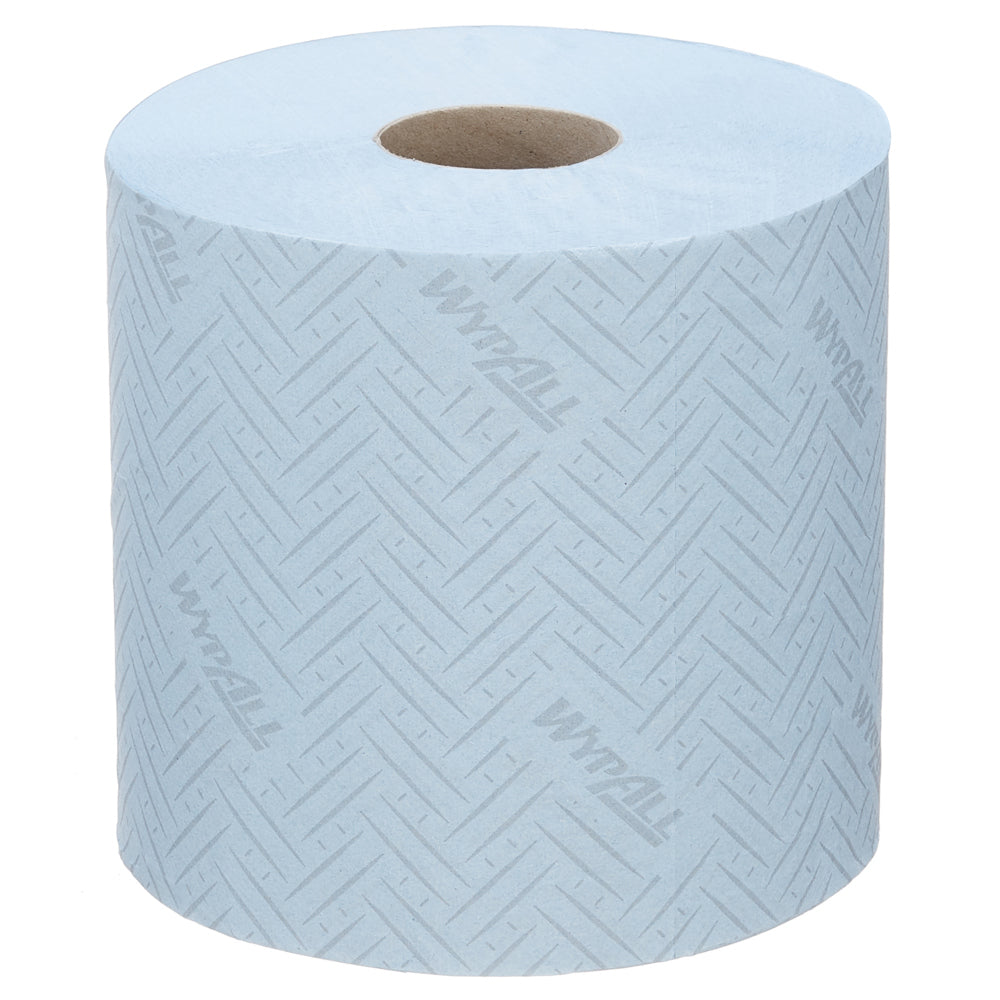 Das WypAll® L10 Papierwischtuch (38,00 cm x 18,30 cm) der Kimberly-Clark GmbH ist eine große, blaue Industrie-Mitteleinzugsrolle, die sich ideal für Service & Einzelhandel Reinigung mit Reach+™ Spender eignet.