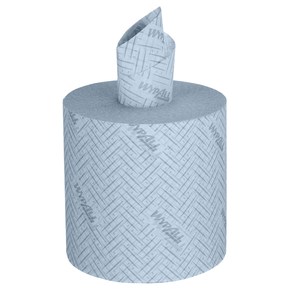 Das WypAll® L20 Papierwischtuch für industrielle Reinigungsaufgaben von Kimberly-Clark GmbH bietet praktische Zentralentnahme und Texturprägung; Maße: 38,00 x 18,30 cm. Ideal für effiziente Reinigung in Industrieumgebungen.