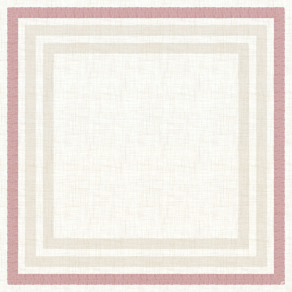 Das Rigato bordeaux 60111 von Duni GmbH hat einen quadratischen weißen Hintergrund mit drei Bordüren (dünnes Beige, breiteres Hellgrau, dickes gedämpftes Rosa) - vielseitig einsetzbar und aus hochwertigen Materialien gefertigt. Packung mit 20 Stück.