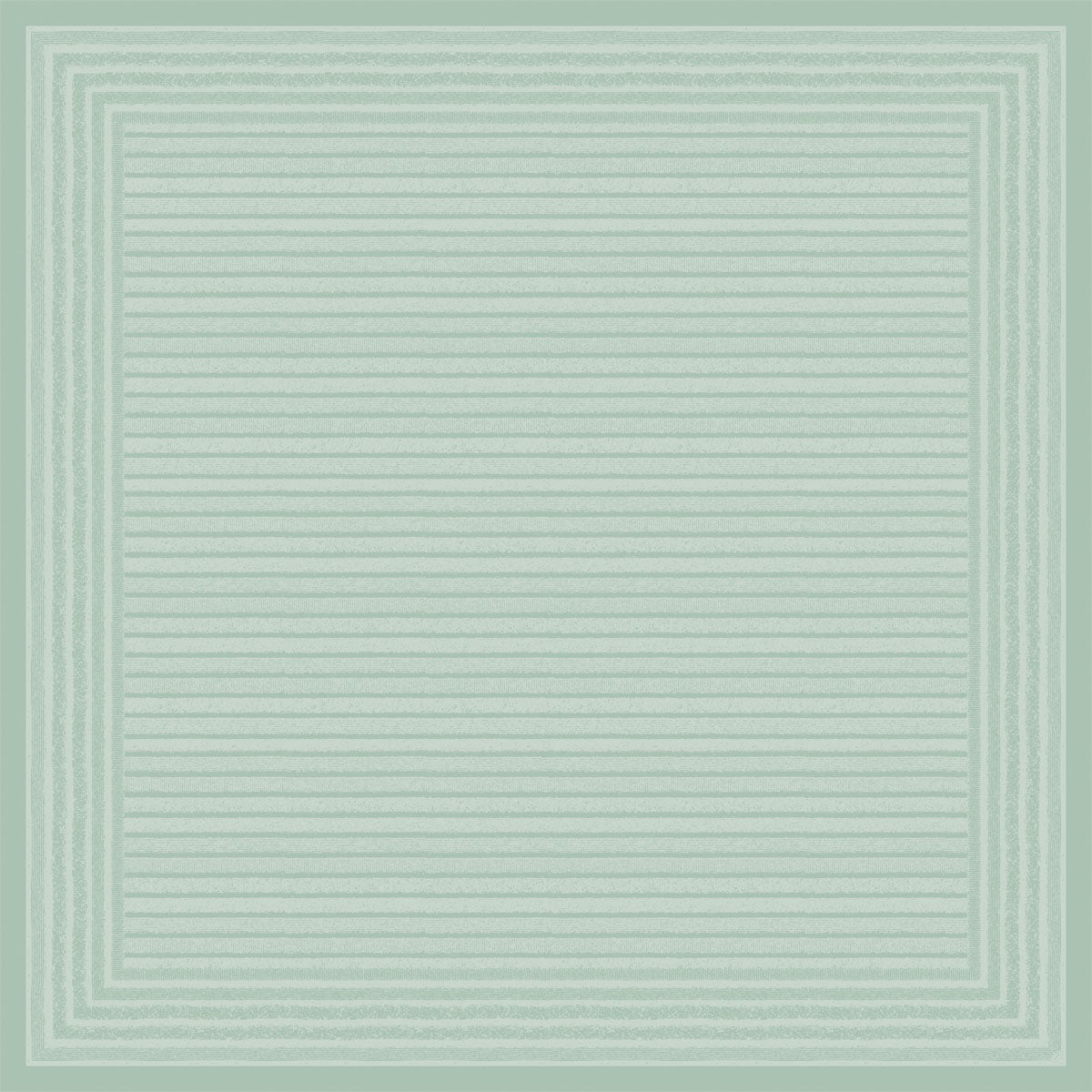 Ein quadratischer, blassgrüner Hintergrund, inspiriert von Tessuto mint 60111 der Duni GmbH, mit dünnen horizontalen Linien in der Mitte und mehreren rechteckigen Rändern, die einen dekorativen, geschichteten Rahmeneffekt erzeugen. Die Packung enthält 20 Stück.