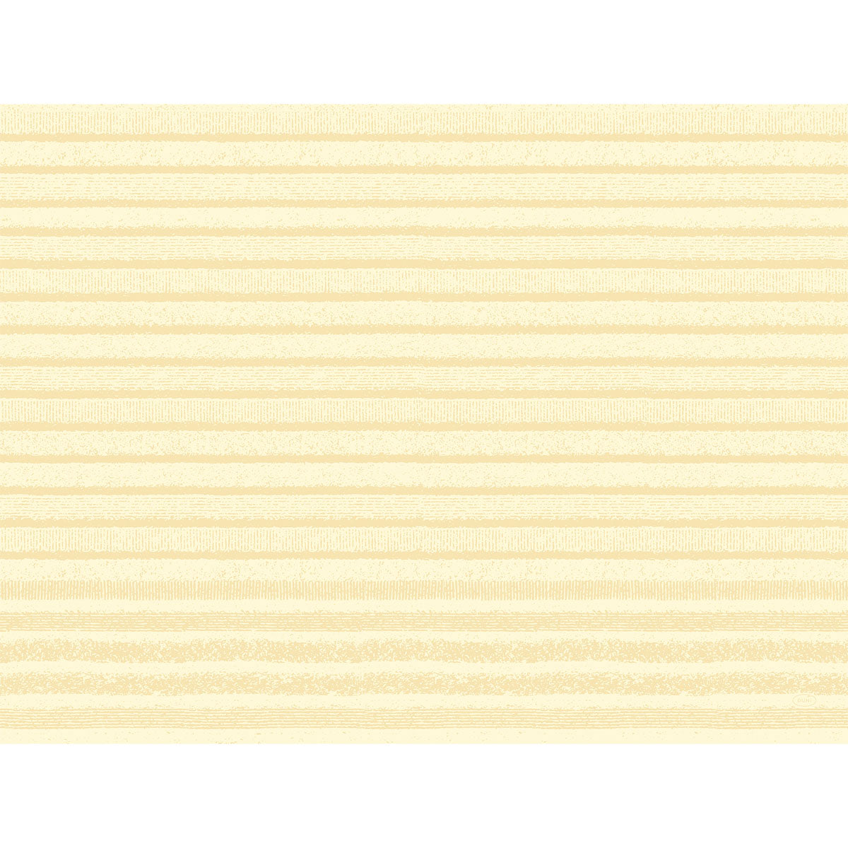 Ein nahtloses Muster aus horizontalen beigen und hellgelben Streifen auf Weiß, inspiriert von der Tessuto-Creme 57084 | Packung (250 Stück) der Duni GmbH, zeichnet sich durch eine subtile Struktur und gleichmäßig verteilte Linien für einen weichen, neutralen Look aus.