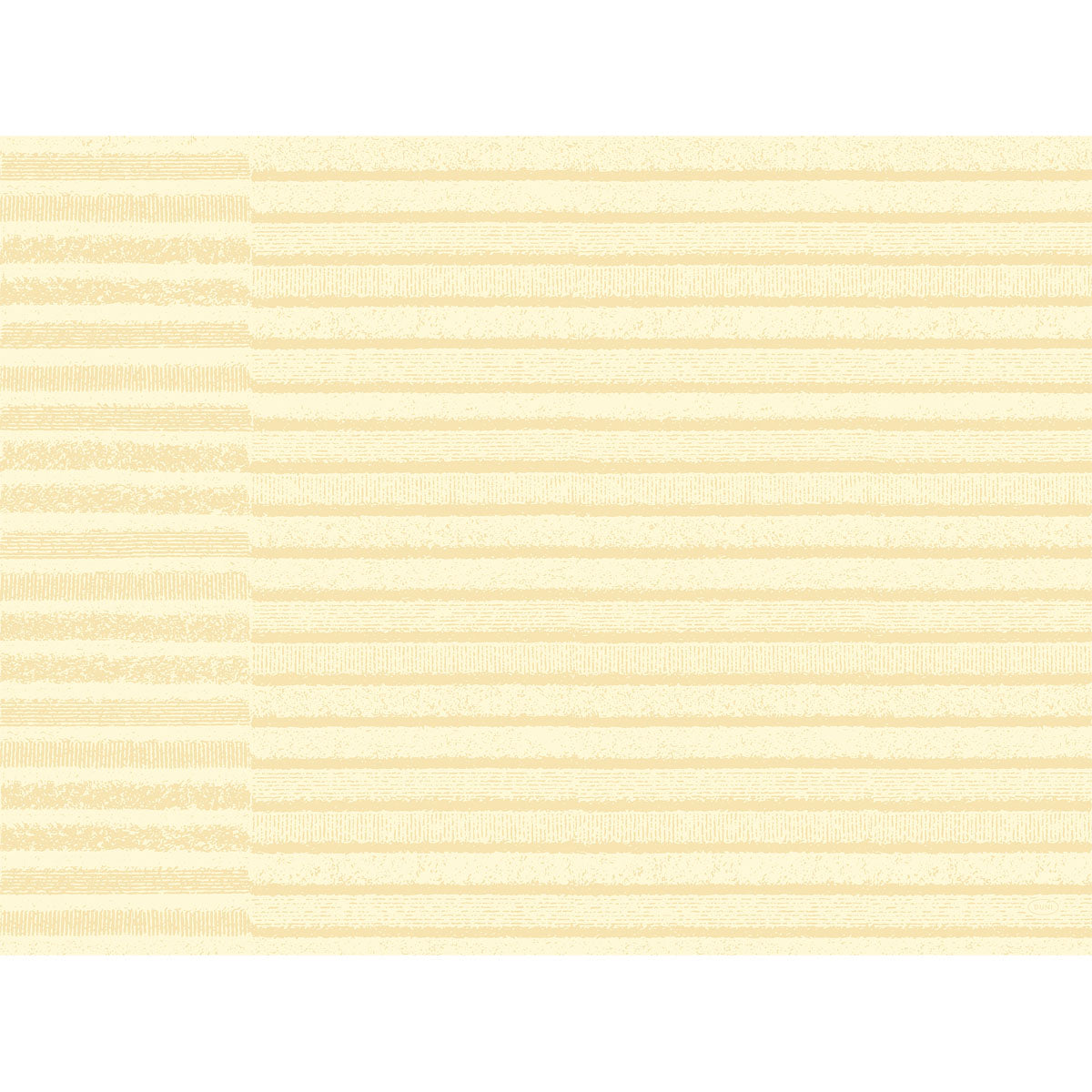 Ein digitales Bild zeigt gleichmäßig sich wiederholende, strukturierte beige- und cremefarbene Streifen - ähnlich wie Tessuto cream 60121 von Duni GmbH - auf weißem Hintergrund, die ein subtiles lineares Muster bilden.