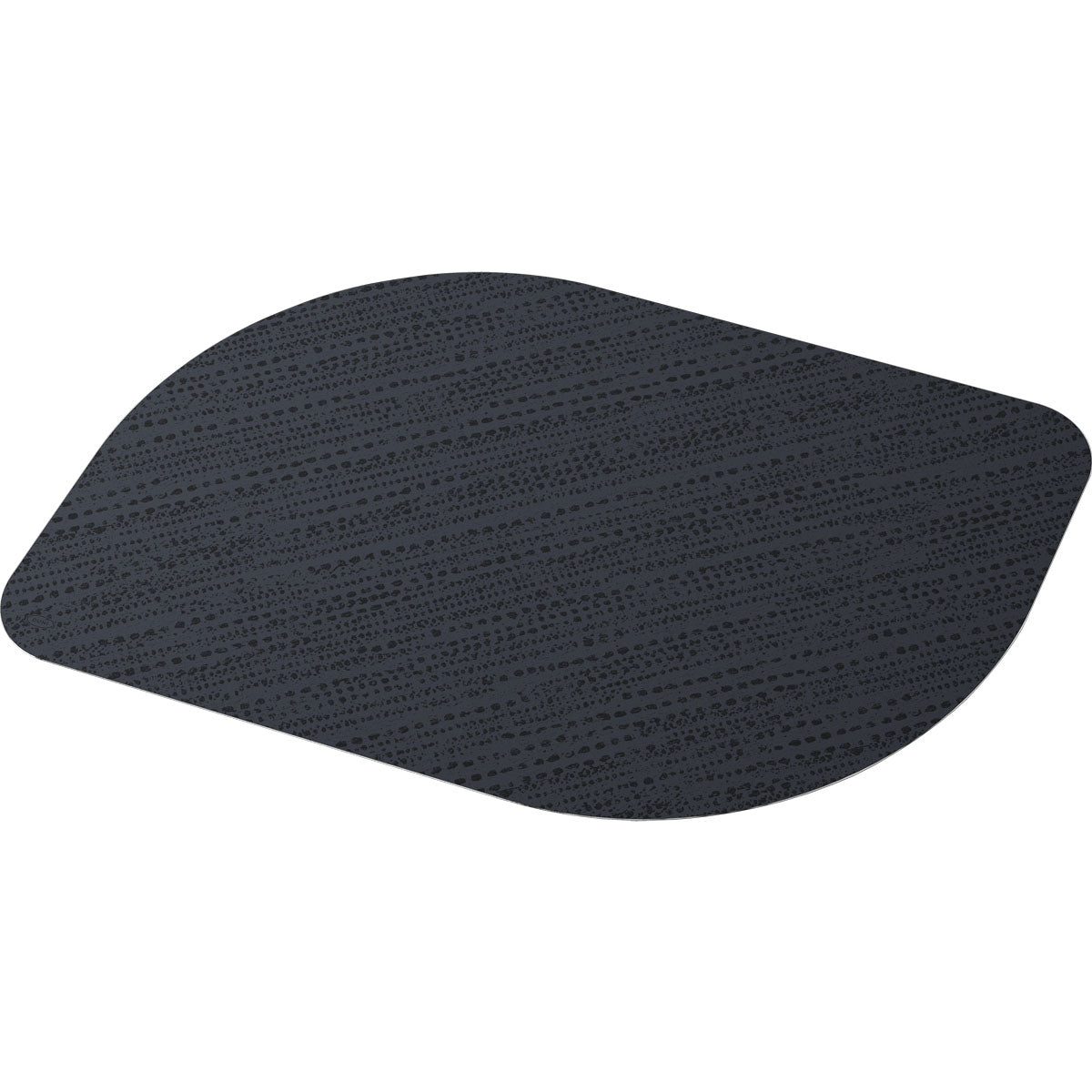 Das Bio-Dunicel-Sets 28x38cm Stucco schwarz der Duni GmbH ist ein dunkelgraues, leicht strukturiertes Tischset mit abgerundeten Kanten und asymmetrischer Form, ideal als umweltfreundliches Einweg-Set. Die Packung enthält 100 Stück.