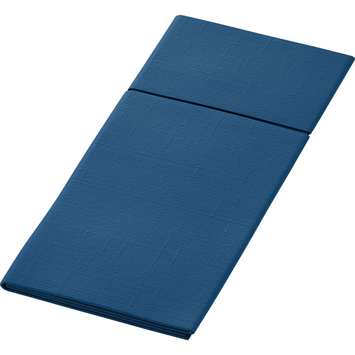 Abgebildet ist eine blaue dreifach gefaltete Schlafmatte mit strukturierter Oberfläche, ideal als hygienische Unterlage oder zur Verwendung mit Duniletto-Slim 40x33cm von Duni GmbH, auf weißem Hintergrund.