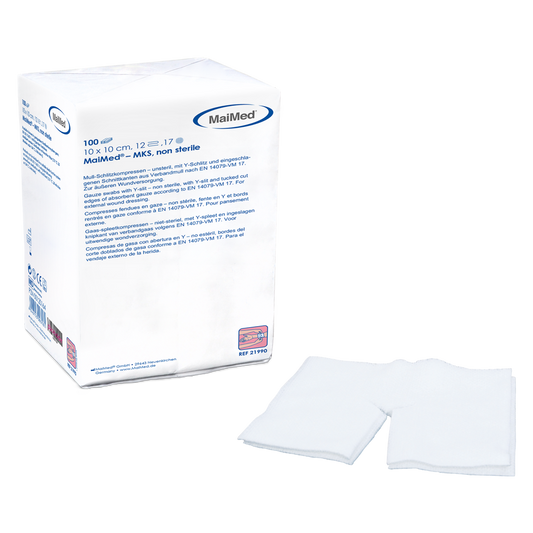 MaiMed-MKS-unsterile gauze slit compresses, 100 pieces/paper bag