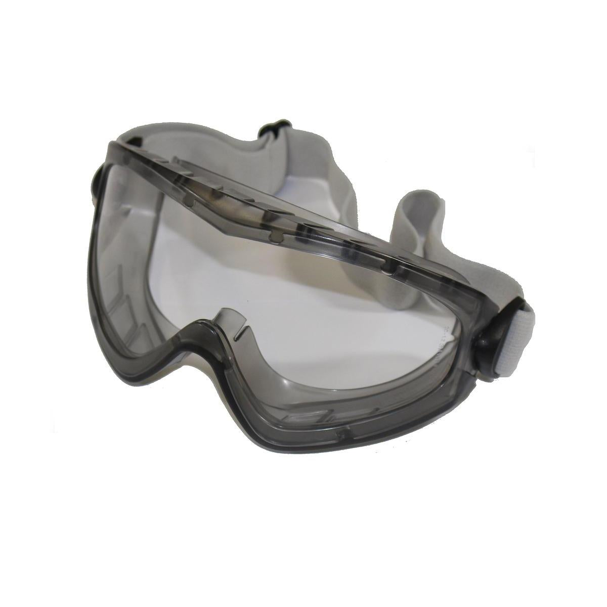 Die Diversey Deutschland Vollsicht-Schutzbrille verfügt über chemikalienbeständige Acetatgläser, eine optimale Abdichtung des Augenbereichs und ein verstellbares graues Band zum Schutz vor Schmutz und Flüssigkeiten. Packung enthält 1 Stück.