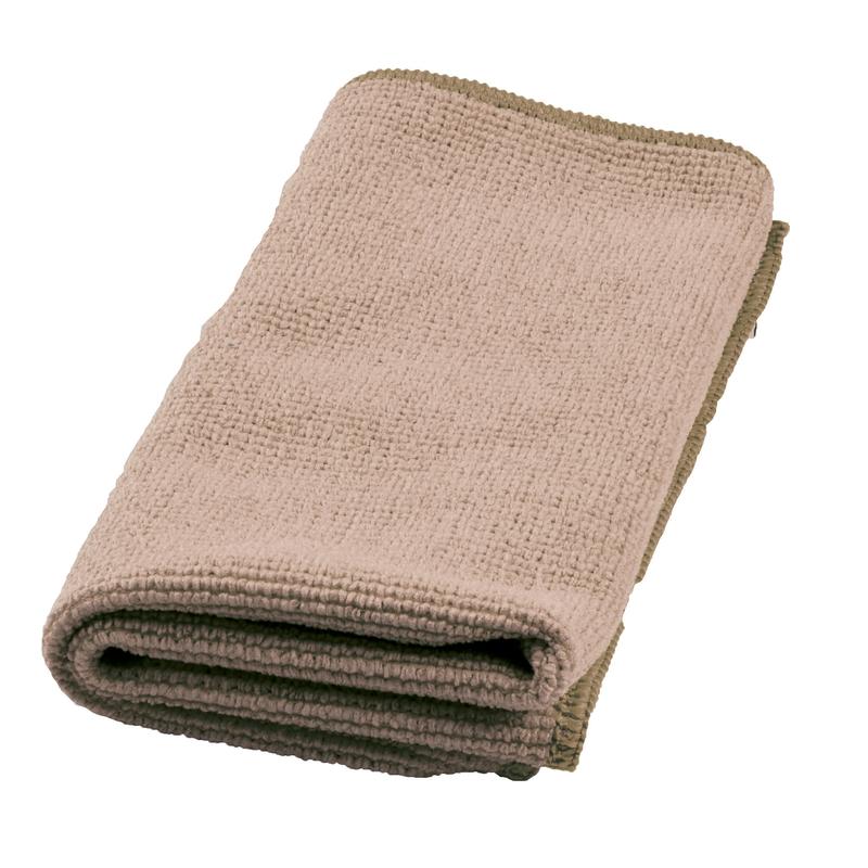 Ein gefaltetes TASKI Jonmaster Ultra Cloth XL Reinigungstuch 40x40 cm der Diversey Deutschland GmbH & Co. OHG mit strukturierter Oberfläche und genähten Kanten liegt auf einem weißen Hintergrund.