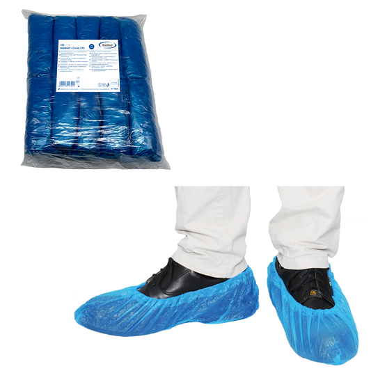 MaiMed-Cover CPE shoe covers Disposable shoe covers made of CPE, blue, 100 pieces/pack. | Pack (100 pieces)