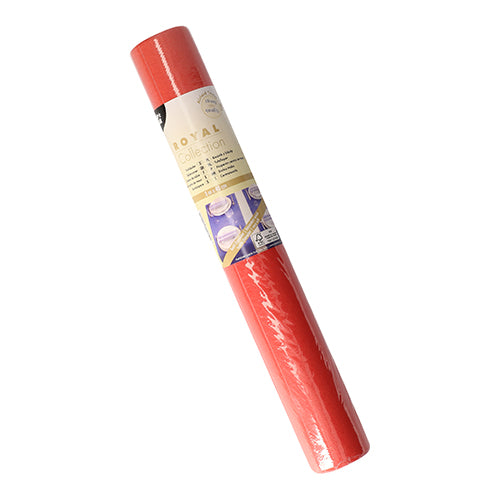 Abgebildet ist ein gerollter Bogen PAPSTAR Tischläufer, Tissue „ROYAL Collection“ (3 m x 40 cm) der PAPSTAR GmbH, mit beige-goldenem Etikett mit Produktinformationen und elegantem Design, vor weißem Hintergrund.