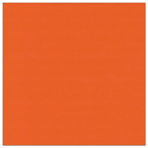 Eine unifarbene, leuchtend orangefarbene, quadratische Serviette mit dezenter Struktur - ideal für die Tischdekoration oder zur Kombination mit PAPSTAR GmbH 20 Servietten "ROYAL Collection" 1/4-Falz 40 cm x 40 cm.