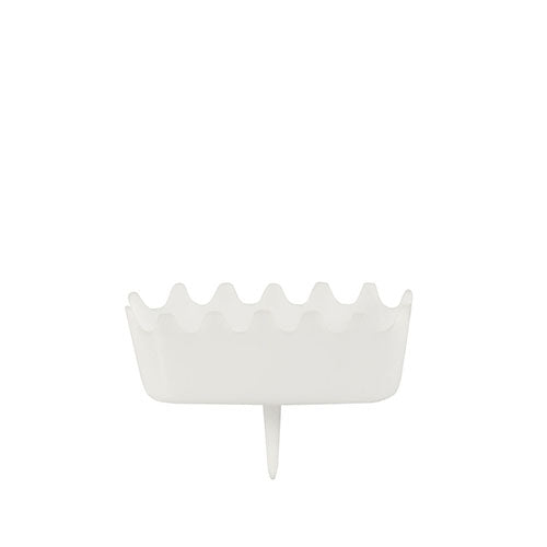 Der PAPSTAR Halter für Zahlenkerzen (3,8 x 4,9 x 1,2 cm, weiß) von PAPSTAR GmbH ist ein weißer Kunststoff-Kerzenhalter in Kronenform mit Spitze zum Einstecken – ideal für Geburtstagskerzen. Blisterpackung mit 1 Stück.
