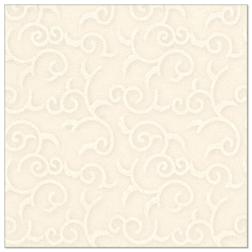 Die PAPSTAR 20 Servietten "ROYAL Collection" (40 x 40 cm, 1/4-Falz) der PAPSTAR GmbH sind cremefarbene Servietten mit geprägtem, verschnörkeltem Wirbelmuster - ideal für elegante Tischdekorationen.
