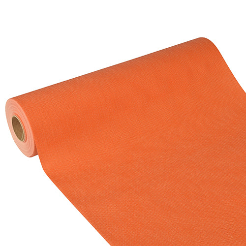 Der Starpak Tischläufer „Soft Selection Plus“ aus stoffähnlichem Vlies (24 m x 40 cm) ist teilweise ausgerollt, zeigt Struktur und zylindrische Form – ideal als stilvoller Tischläufer für besondere Anlässe.