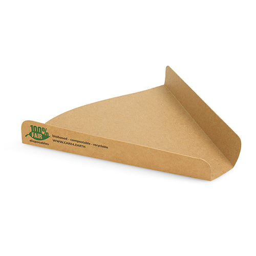 Die PAPSTAR Pizza-Trays „pure“ sind große, braune, dreieckige Kartonschalen (2,5 x 17,1 x 18,3 cm) für einzelne Pizzastücke mit gefalteten Kanten und grüner, kompostierbarer, recycelbarer Schrift – ideal für die ökologische Gastronomie (80er-Packung).