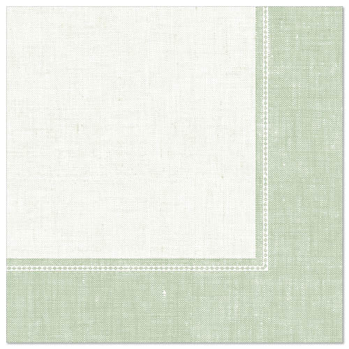 Eine grüne quadratische Serviette aus der PAPSTAR 50 Servietten "ROYAL Collection" (40x40 cm, 1/4-Faltung) der PAPSTAR GmbH - ideal für festliche Anlässe und auf schlichtem Hintergrund.