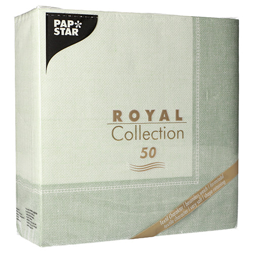 PAPSTAR GmbH 50 Servietten "ROYAL Collection" 1/4-Falz, 40x40 cm, grün. Ideal für festliche Anlässe - hochwertige grüne Servietten mit elegantem Design.