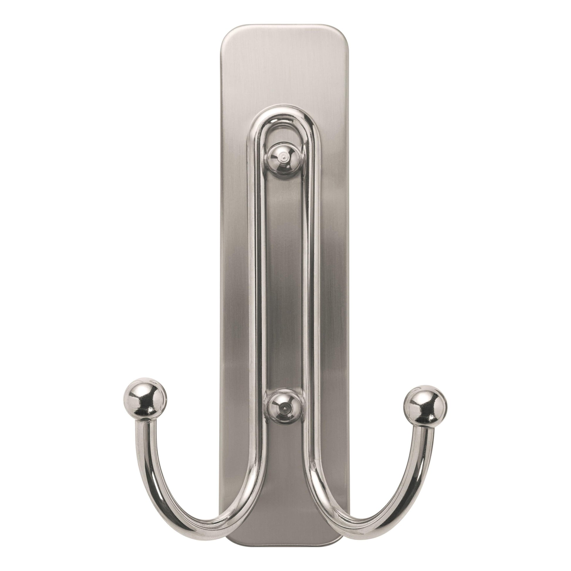 Der Großer Command™ Doppelhaken in gebürstetem Nickel von 3M Deutschland GmbH (17036) bietet zwei stabile Haken und eine rechteckige Platte - ideal zum Aufhängen von Jacken oder Taschen. 1 Haken und 1 Strip pro Packung.