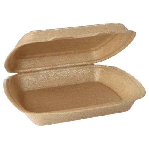 Die Starpak 50 Menüboxen mit Klappdeckel, XPP (7x20,5x24cm, beige) sind rechteckige, kompostierbare Menüboxen mit Klappdeckel – ideal für den Transport von Lebensmitteln. Der Inhalt ist leer und sofort einsatzbereit.
