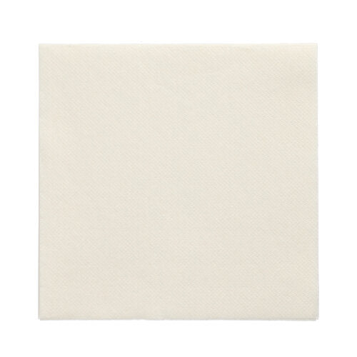 Eine einzelne quadratische PAPSTAR 150 Servietten „DAILY Collection“ 1/4-Falz-Serviette (32 cm x 32 cm) der PAPSTAR GmbH wird ungefaltet auf weißem Hintergrund präsentiert und zeigt ihre schlichte weiße Farbe und dezente Oberflächenstruktur.