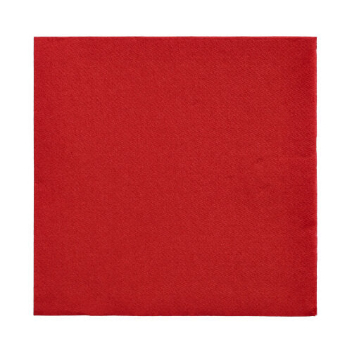Eine 150 Servietten „DAILY Collection“ (1/4-Falz, 32x32 cm) der PAPSTAR GmbH ist in unirot auf weißem Grund abgebildet und besteht aus hochwertigem Papier ohne sichtbare Muster oder Designs.