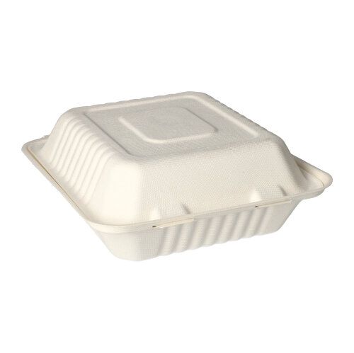 Die PAPSTAR 25 Menüboxen aus weißem Zuckerrohr „pure“ von PAPSTAR GmbH sind umweltfreundliche, biologisch abbaubare Takeout-Behälter – perfekt für nachhaltiges Take-Away und Catering.