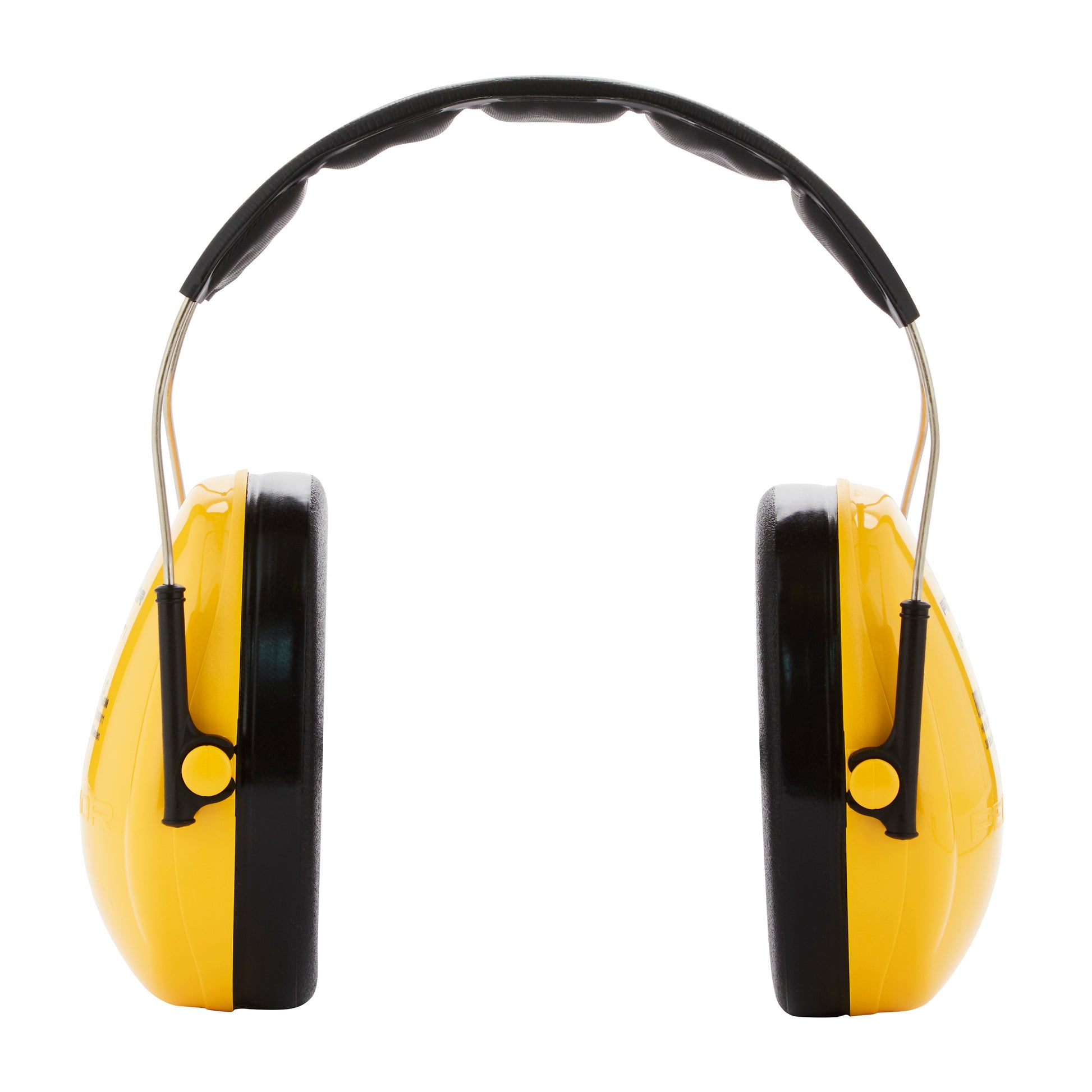 Der 3M™ PELTOR™ Optime™ I H510A Kapselgehörschutz (SNR 27 dB) in gelb von 3M Deutschland GmbH ist aufrecht auf weißem Hintergrund abgebildet.