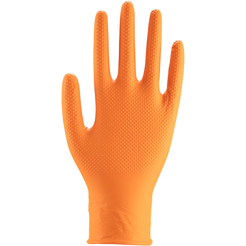 Der Thor Power Grip, Orange von Abena Re-Seller GmbH wird aufrecht mit ausgestreckten Fingern gezeigt, um sein strukturiertes Design und seine Verwendung als Handtrainer für die Griffstärke vor einem weißen Hintergrund zu präsentieren.
