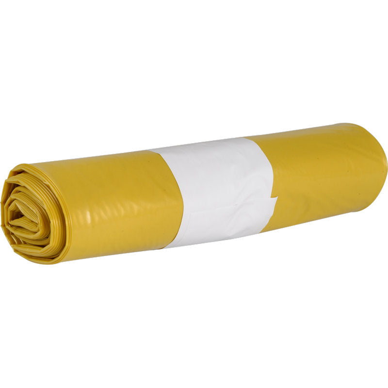 Ein aufgerollter Abfallsack für Sækko Boy 40 (40 my LDPE Recycled) von Abena Re-Seller GmbH, umwickelt mit einem weißen Papierband und vor einem schlichten weißen Hintergrund.