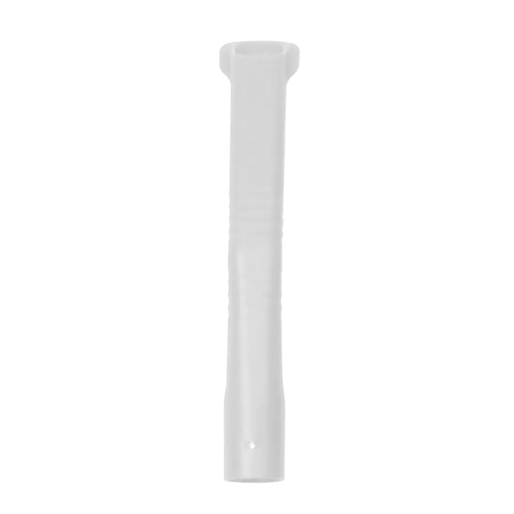 Die AMPri MED-COMFORT Dental-Aspirationskanüle für Erwachsene aus Polypropylen, die in verschiedenen Farben erhältlich ist, ist auf einem schlichten weißen Hintergrund abgebildet. Das Produkt hat eine zylindrische Form mit abgerundeter Oberseite und einer Öffnung am unteren Ende.