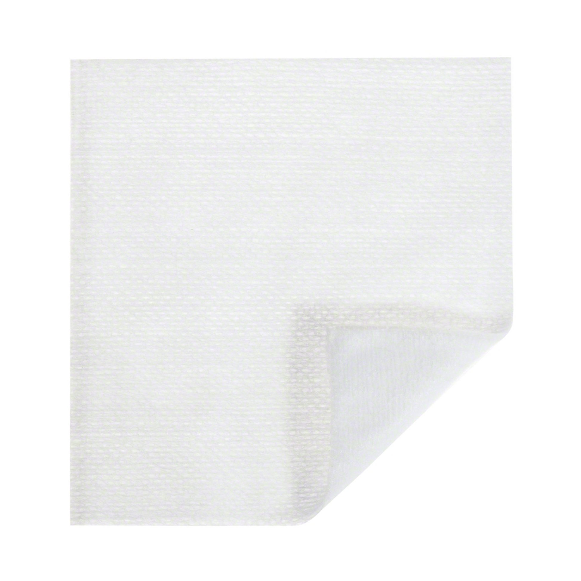 Eine B. Braun Askina® Vliesstoffkompressen, hergestellt von B. Braun Deutschland GmbH & Co. KG, ist an einer Ecke vor einem weißen Hintergrund gefaltet, was ihre Textur und ihr makelloses Erscheinungsbild hervorhebt.