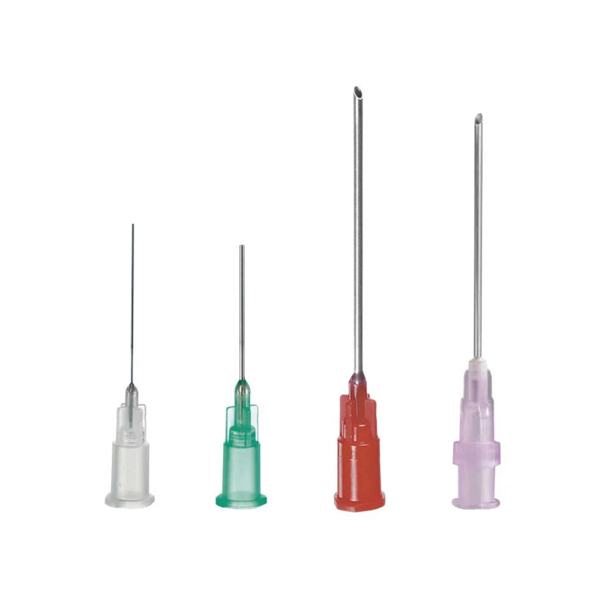 Der B. Braun Sterican® Mix umfasst vier stumpfe Einweg-Injektionsnadeln in verschiedenen Größen und Farben, die mit Luer-Lock-Anschlüssen ausgestattet sind. Diese von B. Braun Deutschland GmbH & Co. KG entwickelten Nadeln verfügen über Kunststoffhülsen in den Farben Klar, Grün, Rot und Lavendel mit unterschiedlichen Längen und Durchmessern für eine präzise Medikamentenzubereitung.