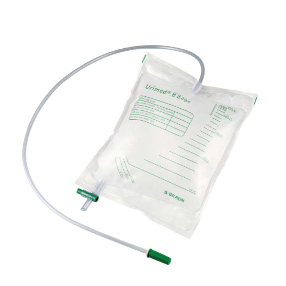 Der B. Braun Urimed® B'Bags Urin- & Sekretbeutel von B. Braun Deutschland GmbH & Co. KG ist ein transparenter Urinsammelbeutel für medizinische Zwecke. Er verfügt über abgestufte Markierungen und eine Kapazitätstabelle, ist latexfrei und verfügt über einen flexiblen Schlauch mit grünen Anschlüssen für eine effiziente Drainage. Damit ist er eine ausgezeichnete Option für die Handhabung von Urin und Sekreten.