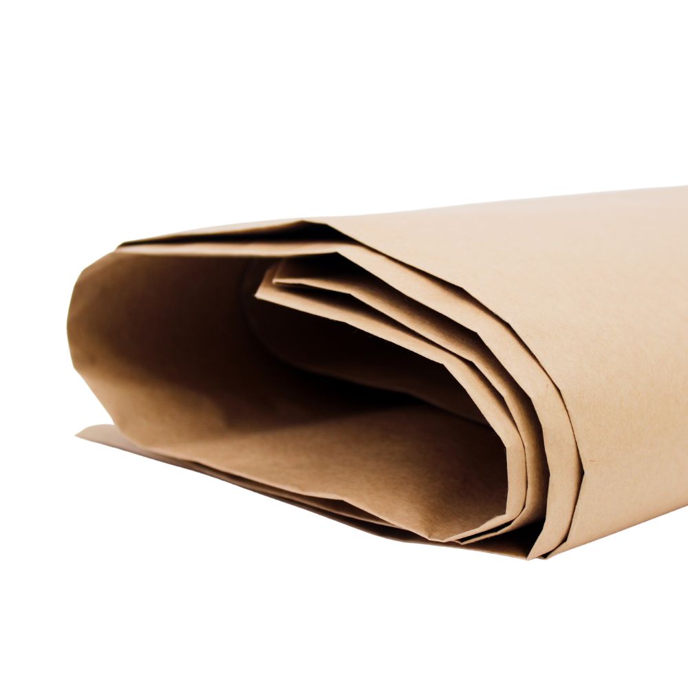 Nahaufnahme des gestapelten braunen DEISS Papiersacks 120 Liter, 07003, nassfest by EMIL DEISS KG (GmbH + Co.), ideal zum Basteln von haltbaren kompostierbaren Papiersäcken; Packung enthält 25 oder 100 Stück.